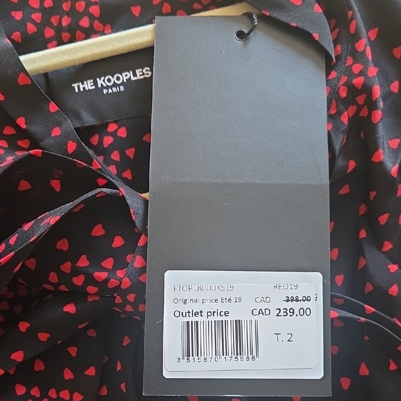 The Kooples Heart Motif and Tie Neck Blouse - Picture 9 of 10